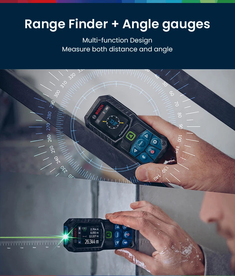 Bosch GLM 50-27 CG Professional Laser Entfernungsmesser 2025 - 50M Elektronisch Messwerkzeuge - Bluetooth App Fernsteuerung Farbiges Display