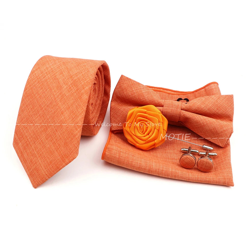 Neues Design 27-farbiger Männer-Accessories-Set: Klassische Baumwoll-Taschentuch, Manschettenknöpfe, Fliege für Hochzeit, Party, Geschenke