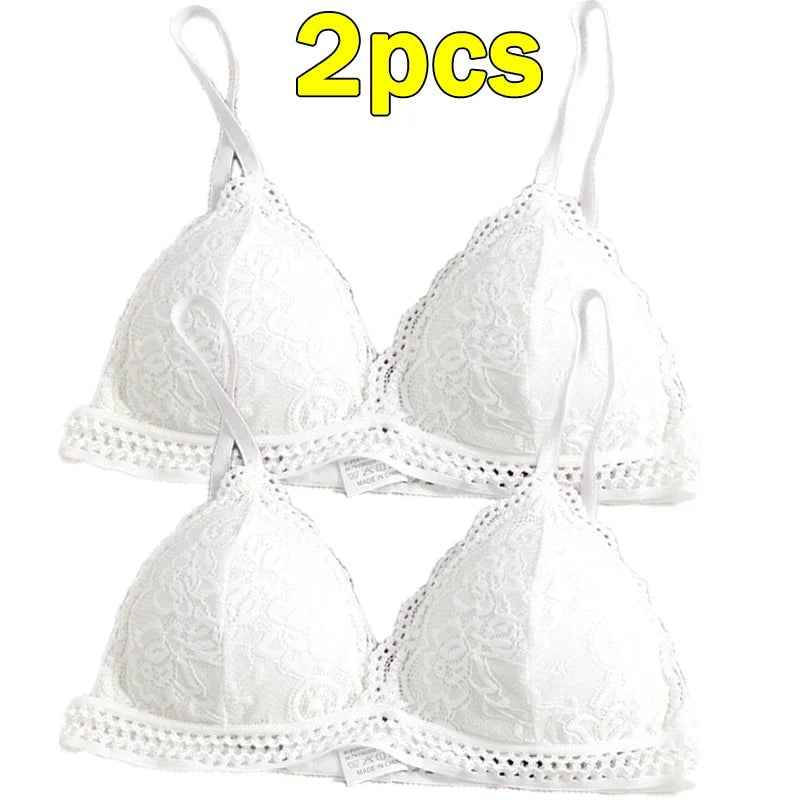 Lace Embroidery Bra Women elegant Deep V Underwear Floral Brassiere Stretch Seamless Push Up Lingerie Bralette Triangle Cup Padded