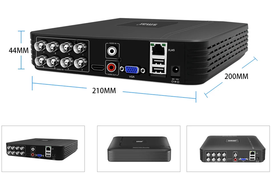 DVR-System 2025: Smar 5 in 1 CCTV Mini DVR TVI CVI AHD CVBS - IP Camera Digital Video Recorder 4CH 8CH 5MP NVR Security Onvif Collection