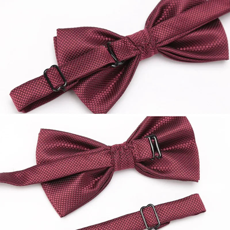 Men Bowtie Set 3pcs Plaids Classic Fashion Wedding Party Formal Cufflinks Bow Tie Handkerchief Cuff Links Lots Three Piece Set