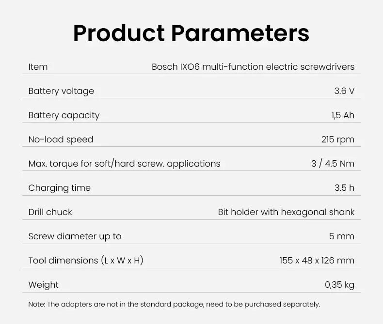 Bosch IXO Cordless Screwdriver 3.6V Usb Rechargeable Multi-Function Mini Electric Drill Screw Driver Portable Power Tool Ixo 7/6