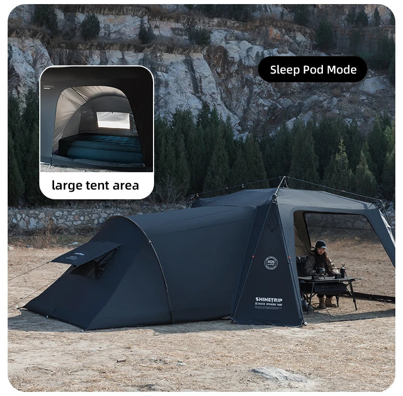 ShineTrip05 Series Oversized Quick Build Waterproof Silver Coated Canopy Sunproof Camping Auto Dome