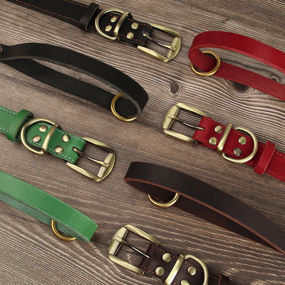 Echtes Leder Hund Halsband Leine Set Personalisiert Haustier Halsband Mit Leine Kostenlose Gravur Namensschild Für Kleine Mittlere Große Hunde