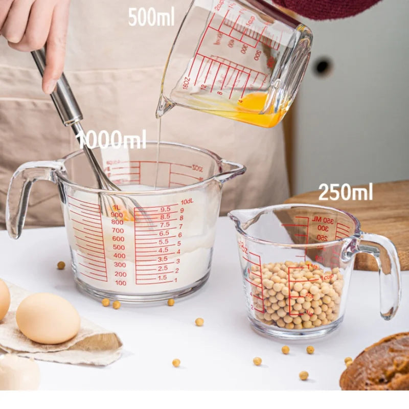 KüchenPro Messbecher Glas - 500ml 1000ml Mikrowellenfest