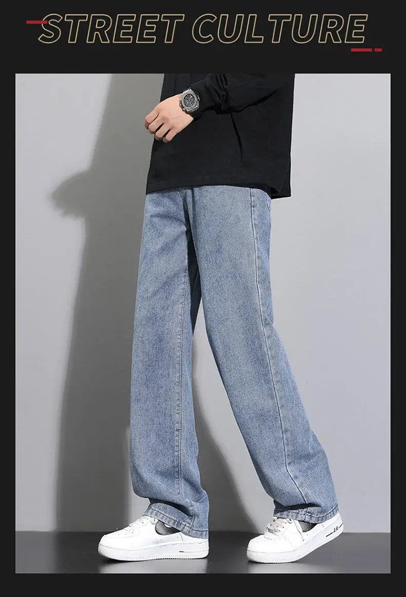 KFashion Classic Gerade Jeans - Weites Bein Einfarbig Blau