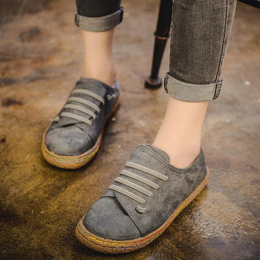 Frauen Schuhe Flachboden Schnürsenkel Loafers Damen Neuem Herbst Casual Outdoor Lazy Schuhe Komfortabel Leicht Solid Color Flat Schuhe