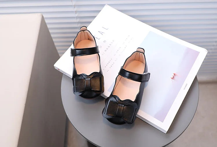 Mädchen-Schuhe 2025: Girls-Bow Leather Children's-Fashion - Casual Flat Collection