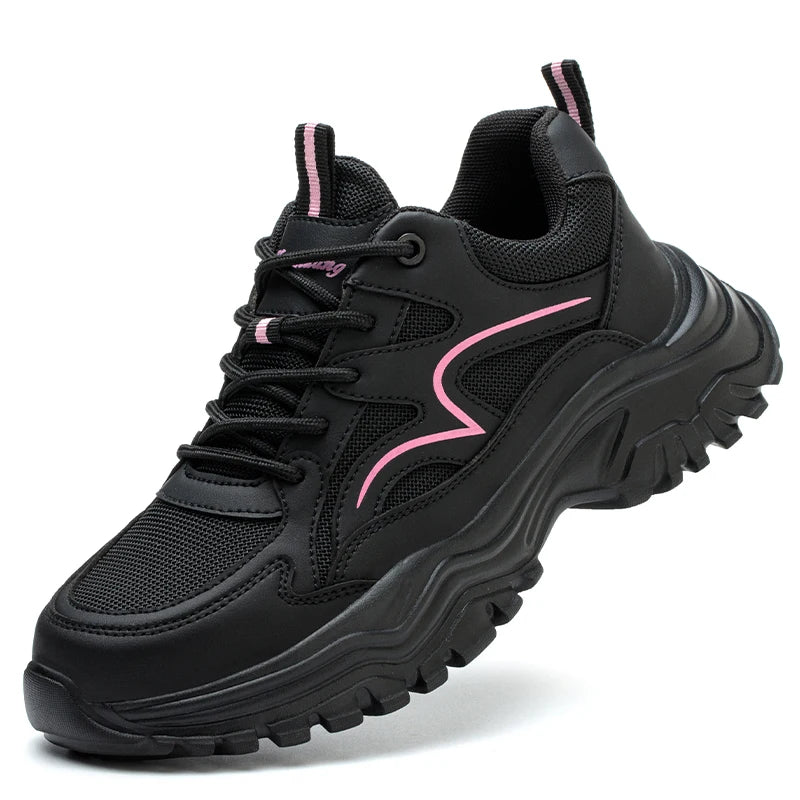 New Fashion Women Safety Shoes For Work Safety Boots Breathable Steel Toe Puncture Proof Sport Work Sneakers Slip-resistant