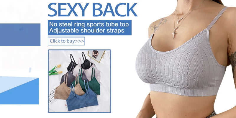 Women Seamless Sports Crop Top elegant Bra Female Tube Tops Deep V elegant Women's Underwear Bralette Sleeveless Camis Bandeau Top