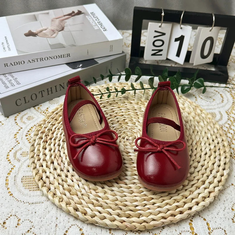 Mädchen-Schuhe 2025: Korean-Style Leather-Princess - Bow Fashion Collection