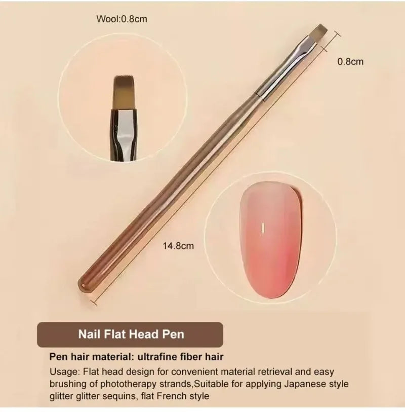 Set de pensule pentru unghii Choice Precision - 9 bucăți din plastic