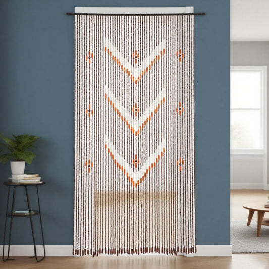 BambooHome V-Form Bambusvorhang - Baumwolle 90×190 cm