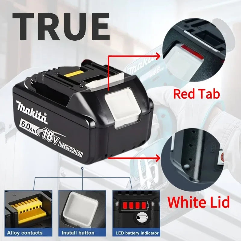 Makita 18V 5.0Ah Rechargeable Battery Suitable for Makita BL1840 BL1830 BL1830B BL1850 BL1850B Original Power Tool Battery