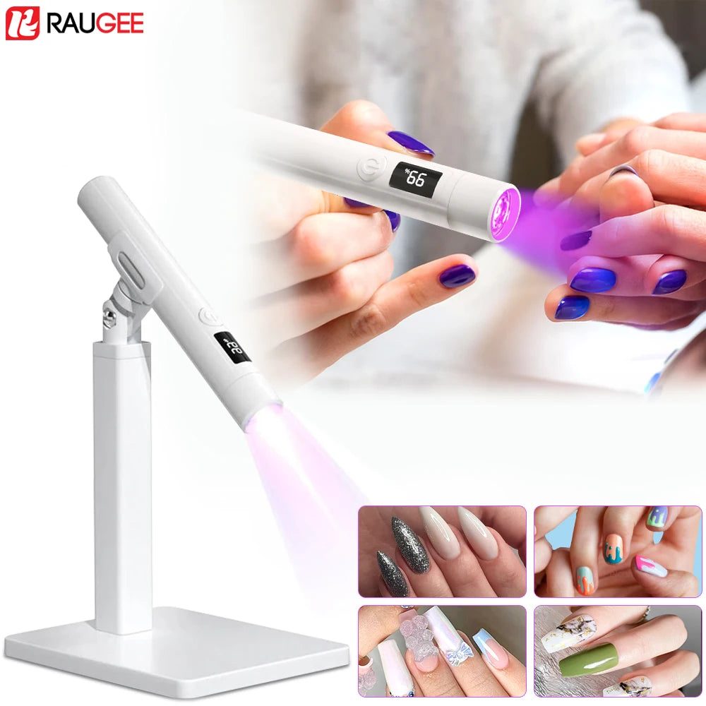 Lampă UV LED pentru unghii, mini lampă UV pentru unghii, pentru manichiură, mini uscător de unghii, lampă cu suport, profesională cu ultraviolete, portabilă, pentru uscare unghiilor