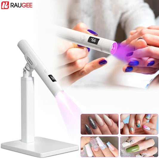 Lampă UV LED pentru unghii, mini lampă UV pentru unghii, pentru manichiură, mini uscător de unghii, lampă cu suport, profesională cu ultraviolete, portabilă, pentru uscare unghiilor