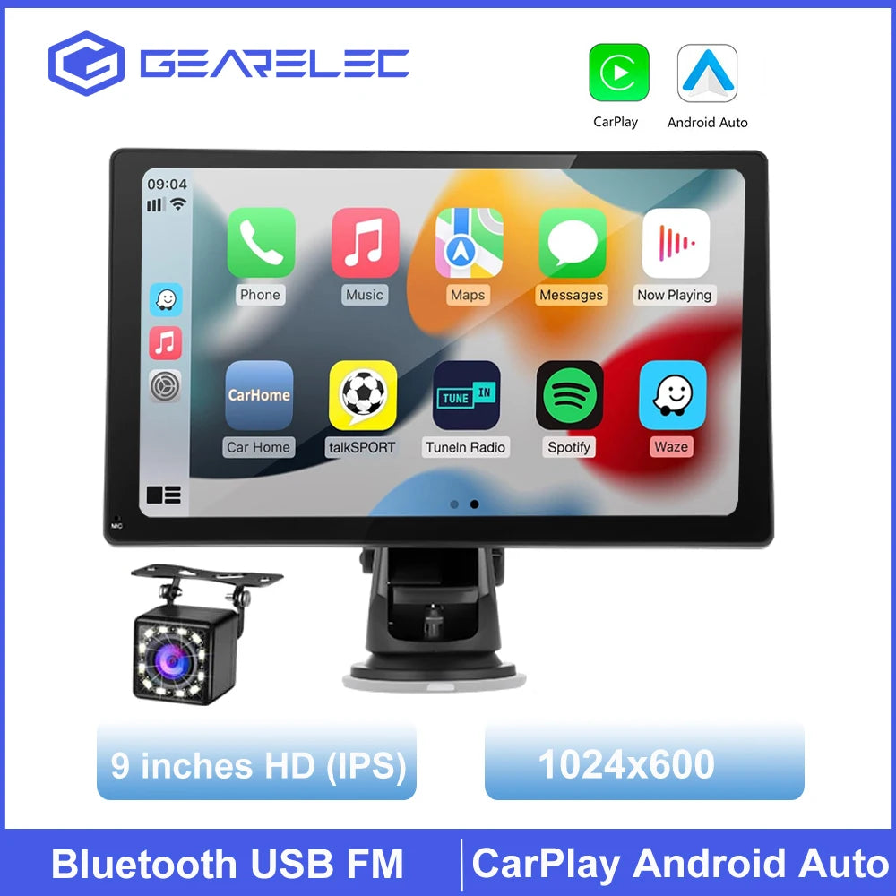 Autoradio 2025: Universal 9" Kabelloses Apple CarPlay Android Auto Bluetooth GPS FM AUX Multimedia-System