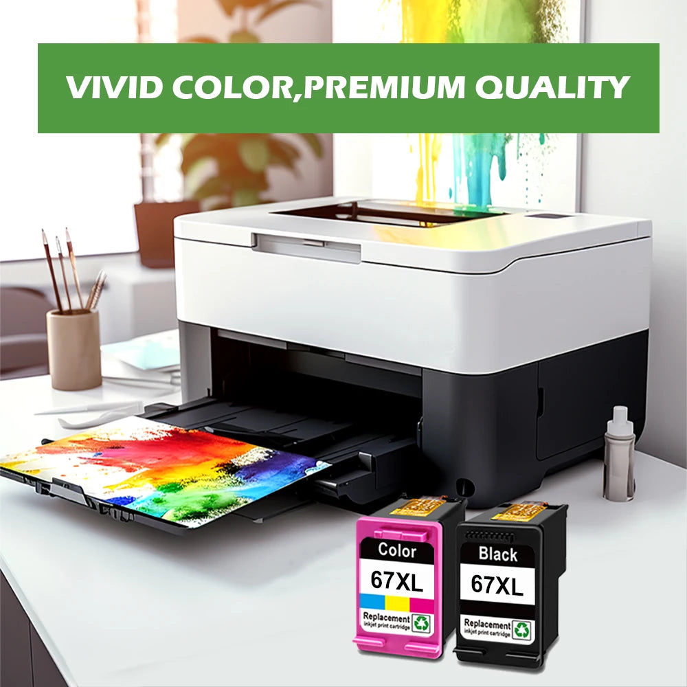 ShinColor 67XL 67 XL Premium Black Remanufactured Color InkJet Cartridge for HP67 For HP ENVY 6000 DeskJet 1255 2700 Printer