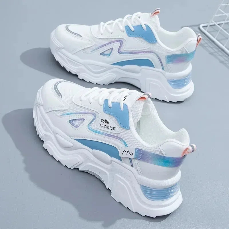 NEW Sneakers Women Platform Flat Shoes Woman Shoes Green Casual Trainers Ladies Chunky Sneakers Women Shoes
