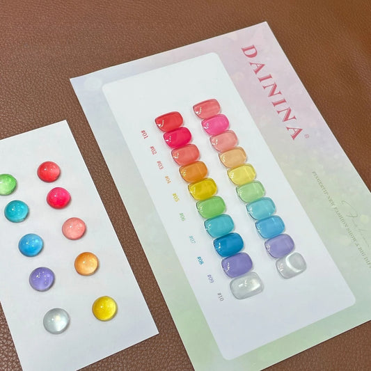 Translucent Glaze Colors Gel Nail Polish Set Varnish Lacquer Jelly Clear Gel Nail Art Gemstone LED&UV Syrup Gel Polish Kit 15ml