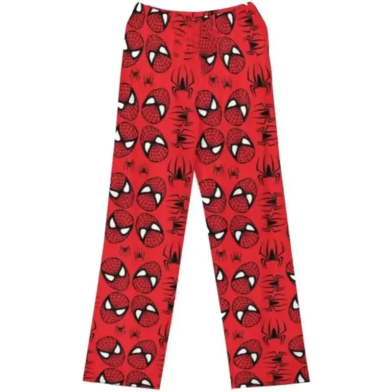 Pyjama 2025: Hello Kitty Spiderman Pajamas Black Kawaii Print - Men Women Universal Couple Fashion Long Comfort Loose Casual Pants Clothing Collection