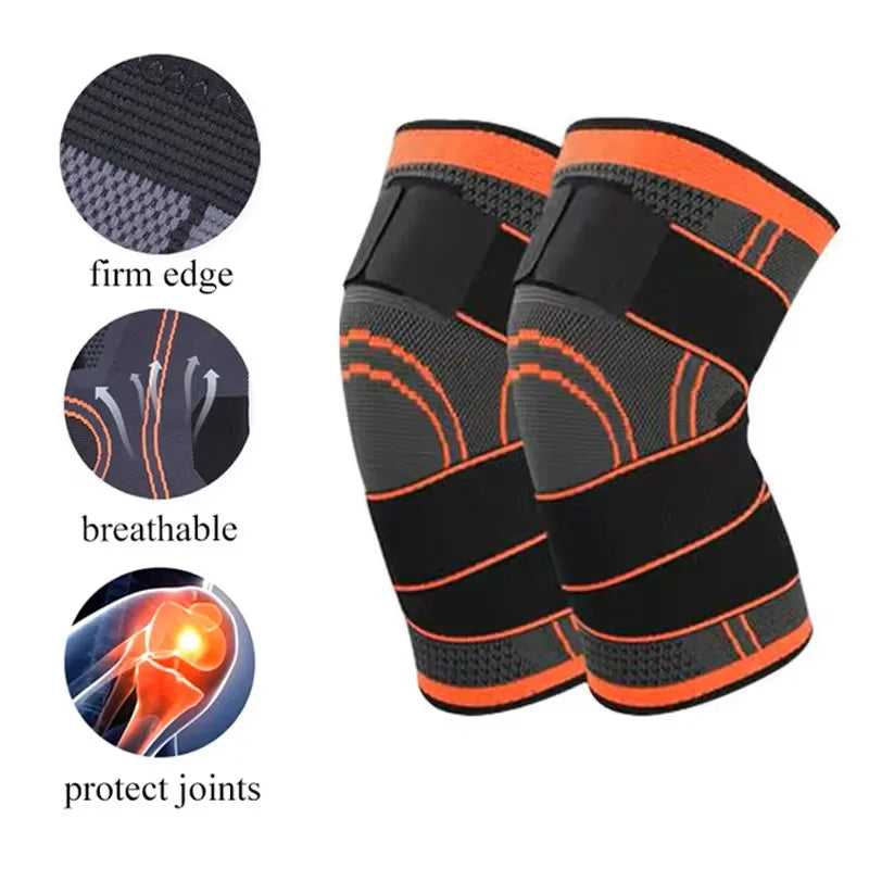 Knee Compression Sleeve with Adjustable Straps for Running Working Out and Sports Wearing Hiking Soccer Basketball Running Sport