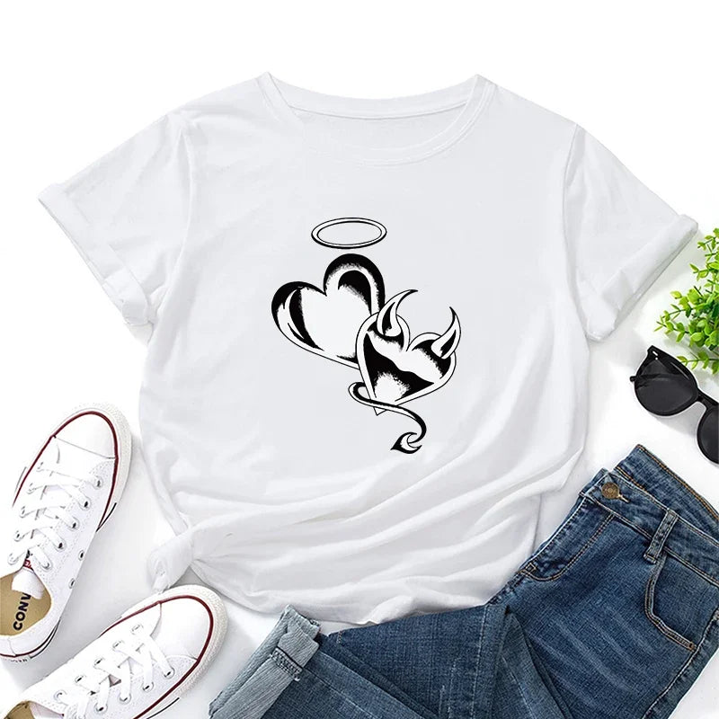 Female T-shirts Spring Summer Women Casual Shirt Urban Trend Short Sleeved Streetwear Home Outdoor Comfortable Tees