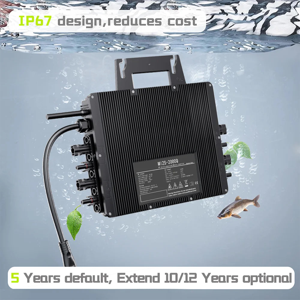 2000W Solar PV Mikrowechselrichter - WiFi Haushalt Netzgekoppelt Solarsystem für 4x 400-700W Solarmodule