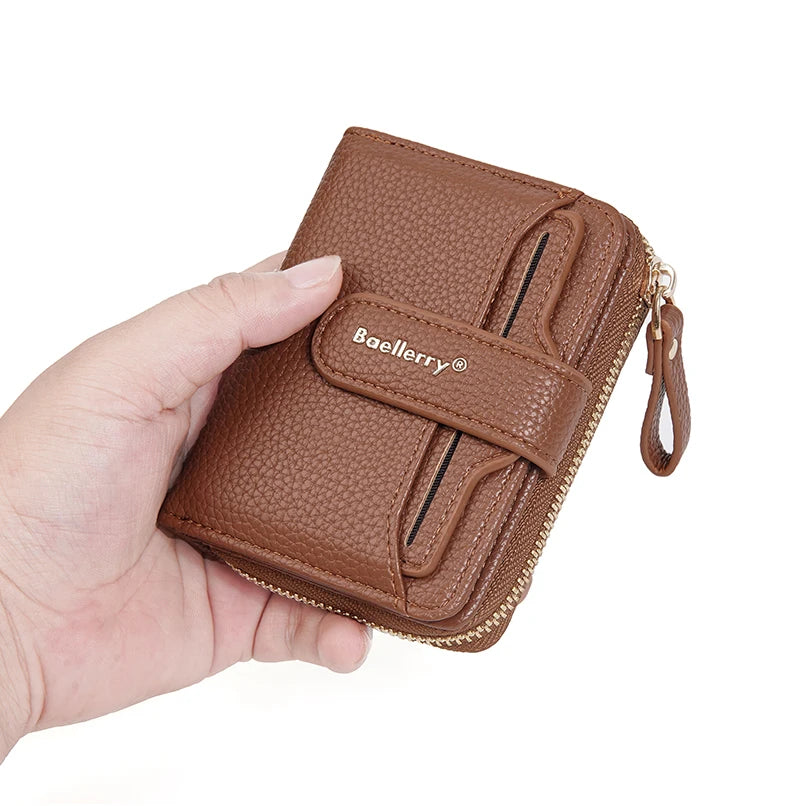 Neue Kurz Frauen Reißverschluss Geldbörsen Große Kapazität Karten Halter Marke Weiblich Portemonnaies Qualität Münz Tasche Foto Halter Geldbörse Für Mädchen
