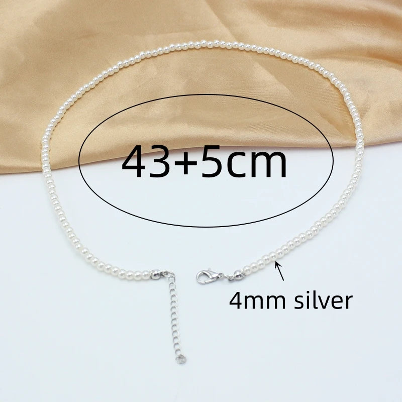 DAIZHEMEI GIFT Perlenkette Mit Anhänger - 42 5cm Beige