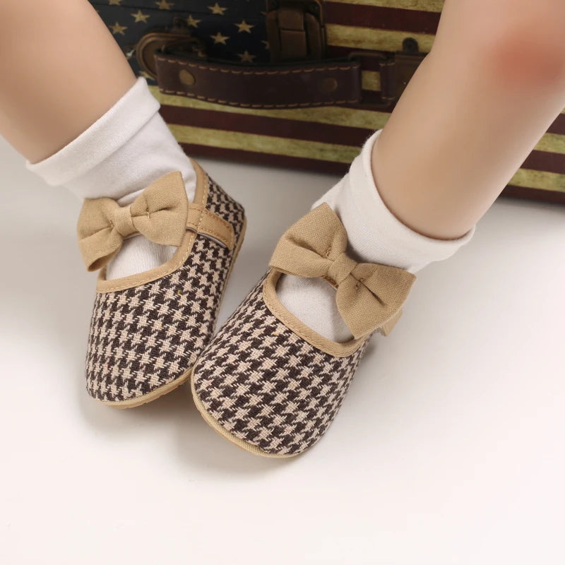 Frühling Herbst Neuer Stil Kleine Duft Gitter Prinzessin Schuhe 2025 - Neugeborene Baby Mädchen Gummisohle Rutschfest Erste Laufschuhe