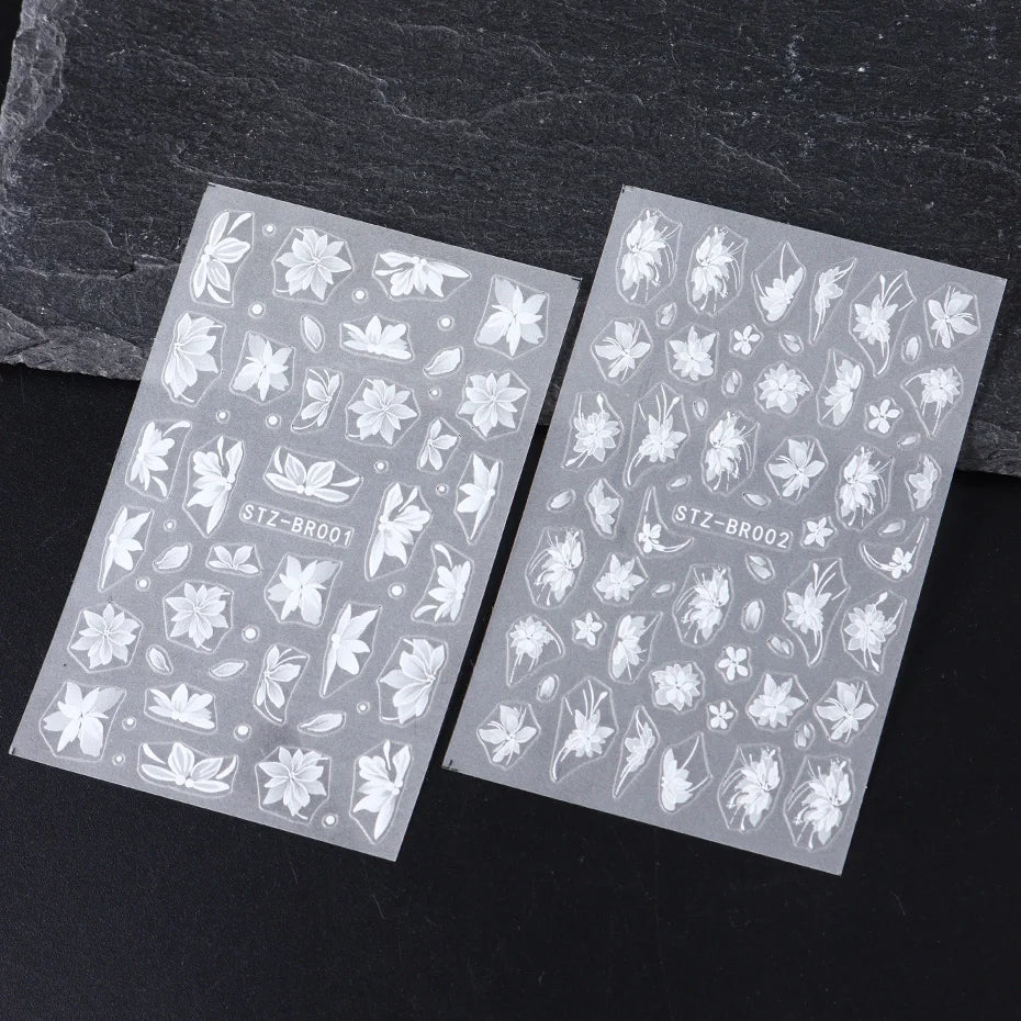 Tracy Simple 3D Blumen Nail Art Sticker - 1 Stück Plastik