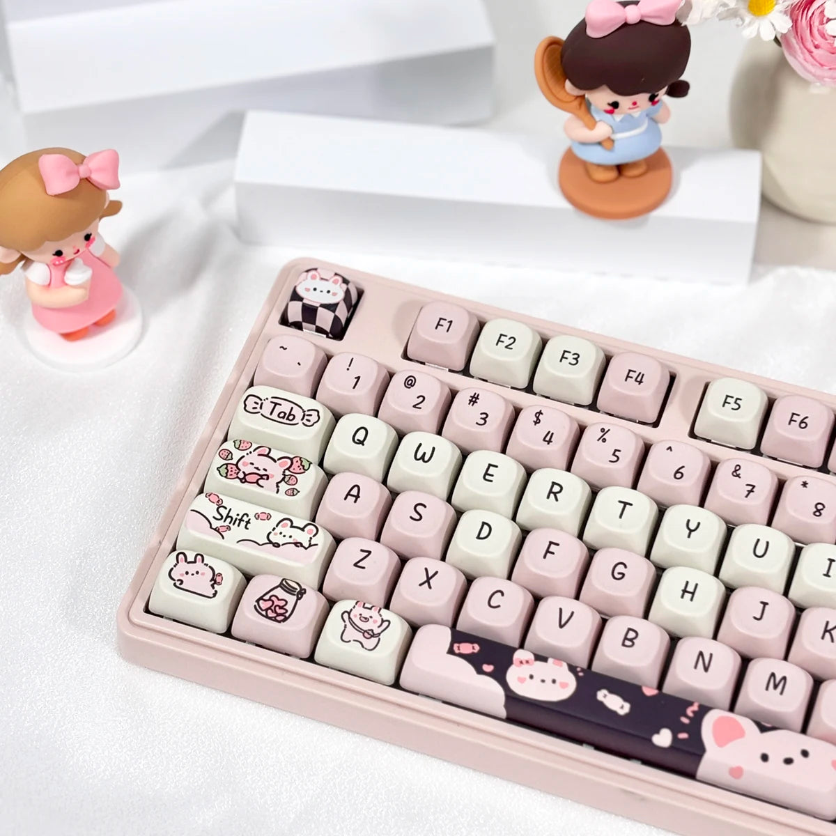 USLION 95Keys Dessert Cat Theme Keycaps MOA Profile PBT Key Caps Kit für 61/64/68/84/75/87Keys GMK67 Gaming Mechanical Keyboard