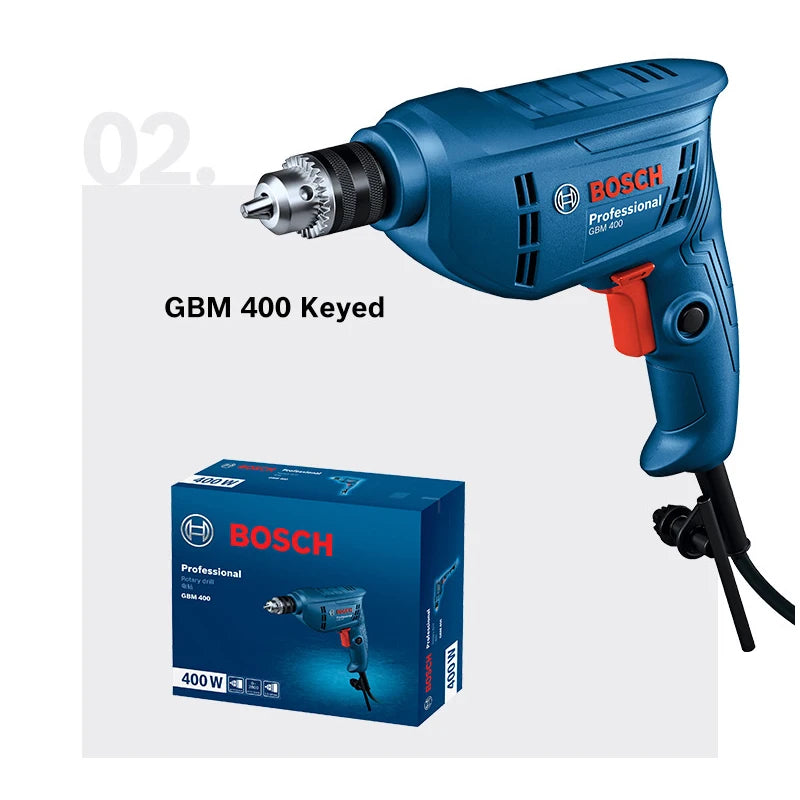 Bosch Electric Drill Screwdriver Gbm 400/6RE/10RE Rotary Drill 220V Adjustable Speed Strong Driller Power Tool for Wood Metal
