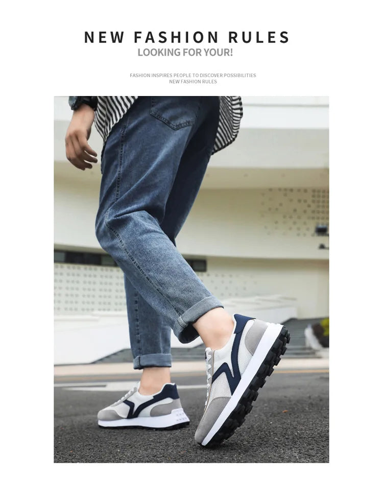 New Women's Sneakers Fashion Breathable Unisex Casual Shoes Lightweight Lace-Up Running Shoes Outdoor Platform Tennis Shoes Male