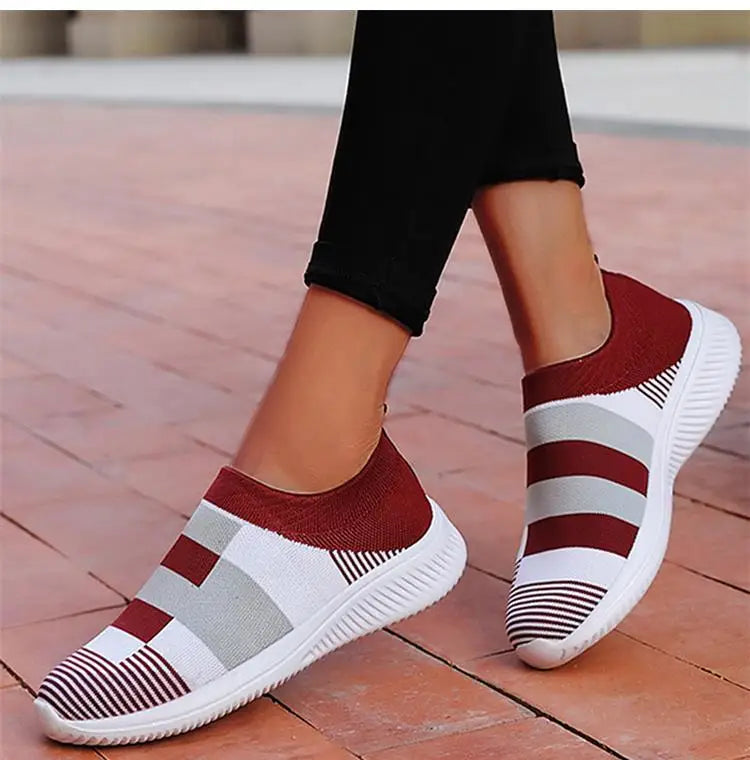 Sneaker Woman Fashion Flat Ladies Shoes Breathable Womens Sneakers Slip On Sock Shoes Trainers Zapatos De Mujer Women's Sneakers