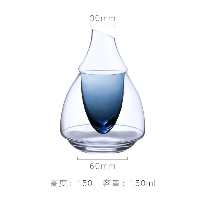 Creative Japanese Glass Wine Pot Cooling Sake Cup Ice Jug Decanter Wine Bottle Whiskey Dispenser Home Hotel Bar