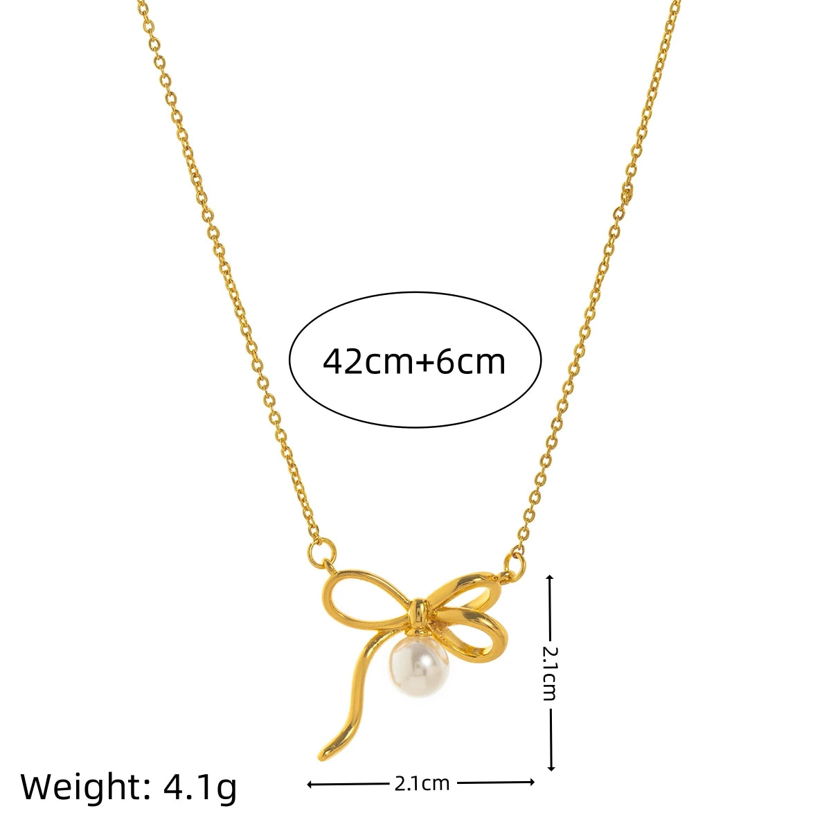 Colier cu pandantiv papion din perle, la modă și minimalist, cupru, protecție de culoare aur 18K electrolizat, cadou de Ziua Îndrăgostiților