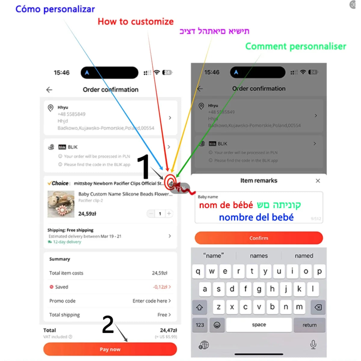 Nou personalizat nume personalizat suzetă clemă lucrată manual din lemn de fag lanț silicon coroană suport suzetă bebeluși jucărie de mestecat cadou de mestecat
