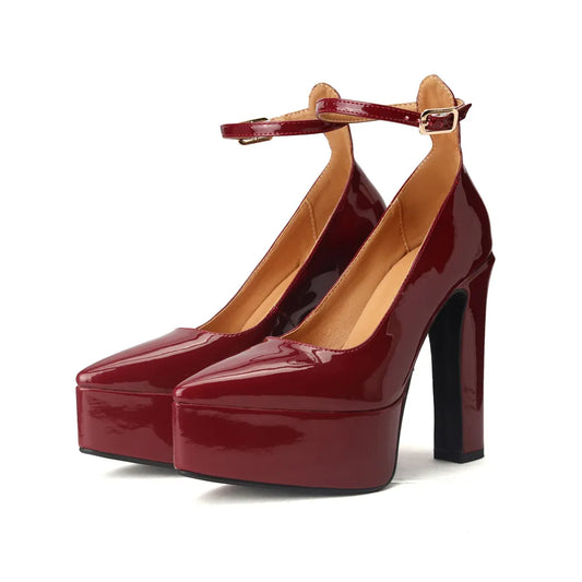 Lilyptuart Plateau Sandalen Elegant - 14cm Absatz, Leder