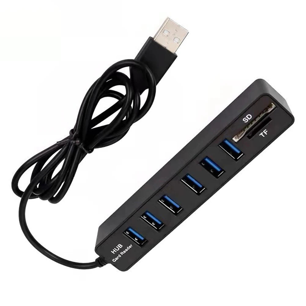 USB-Hub 2025: Hub Multi Splitter 6 Port - High Speed Transmission Memory TF Docking Station Collection
