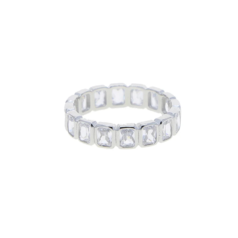 GIRLMIDNIGHT Geometrischer Ring 925 Silber - Zirkonia 57