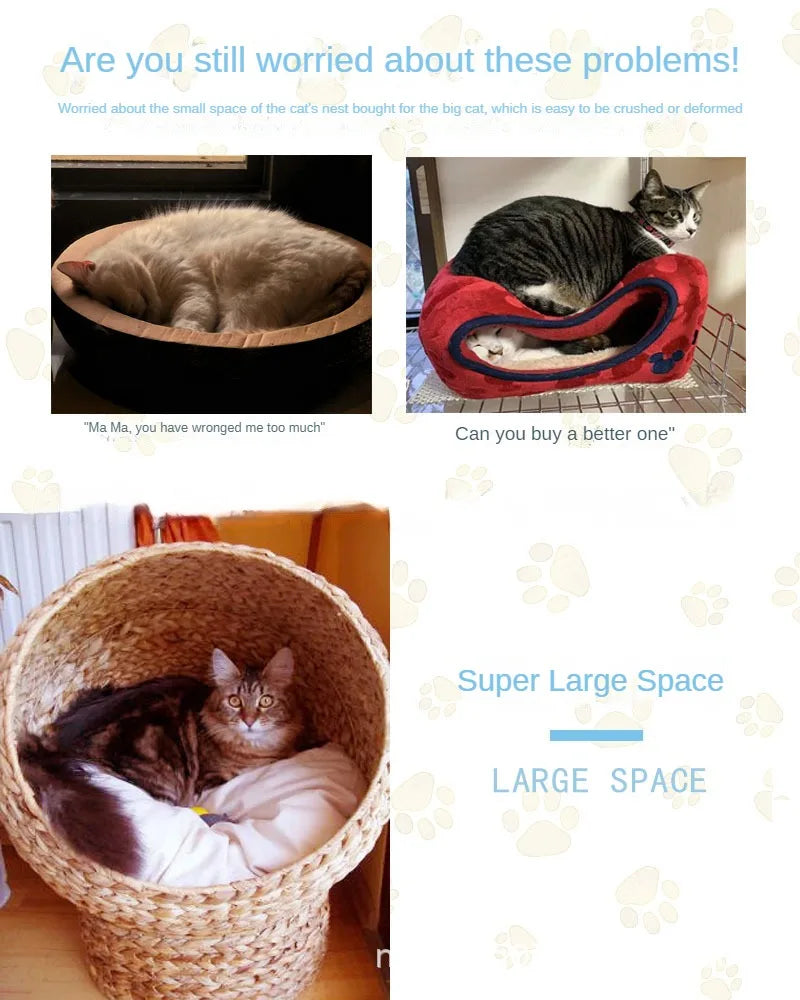Cat bed cat tree delivery room cat hammock woven caget villa summer rattan house pet nest climbing frame nest