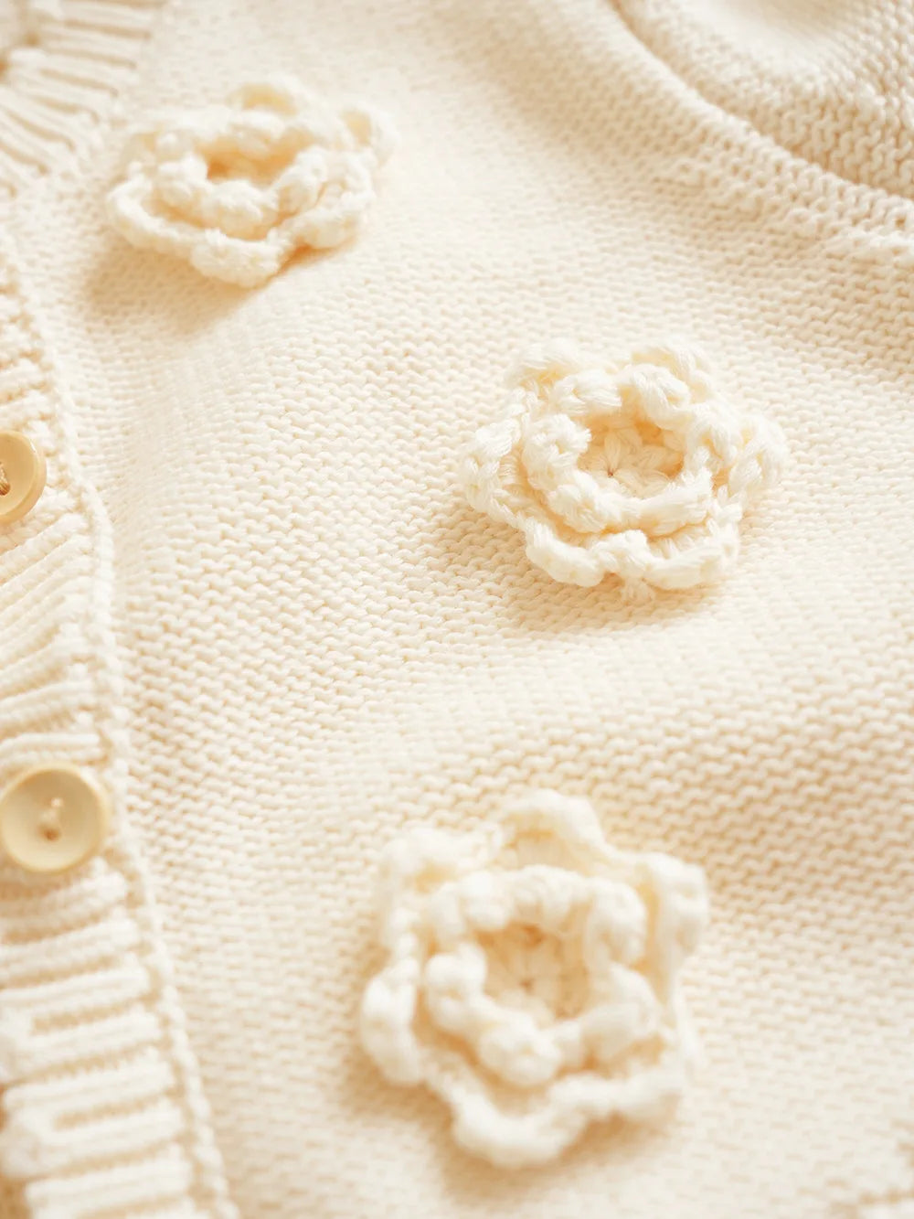 Deer jonmi Gestrickter Pilz-Pullover - Baumwolle Vollärmel