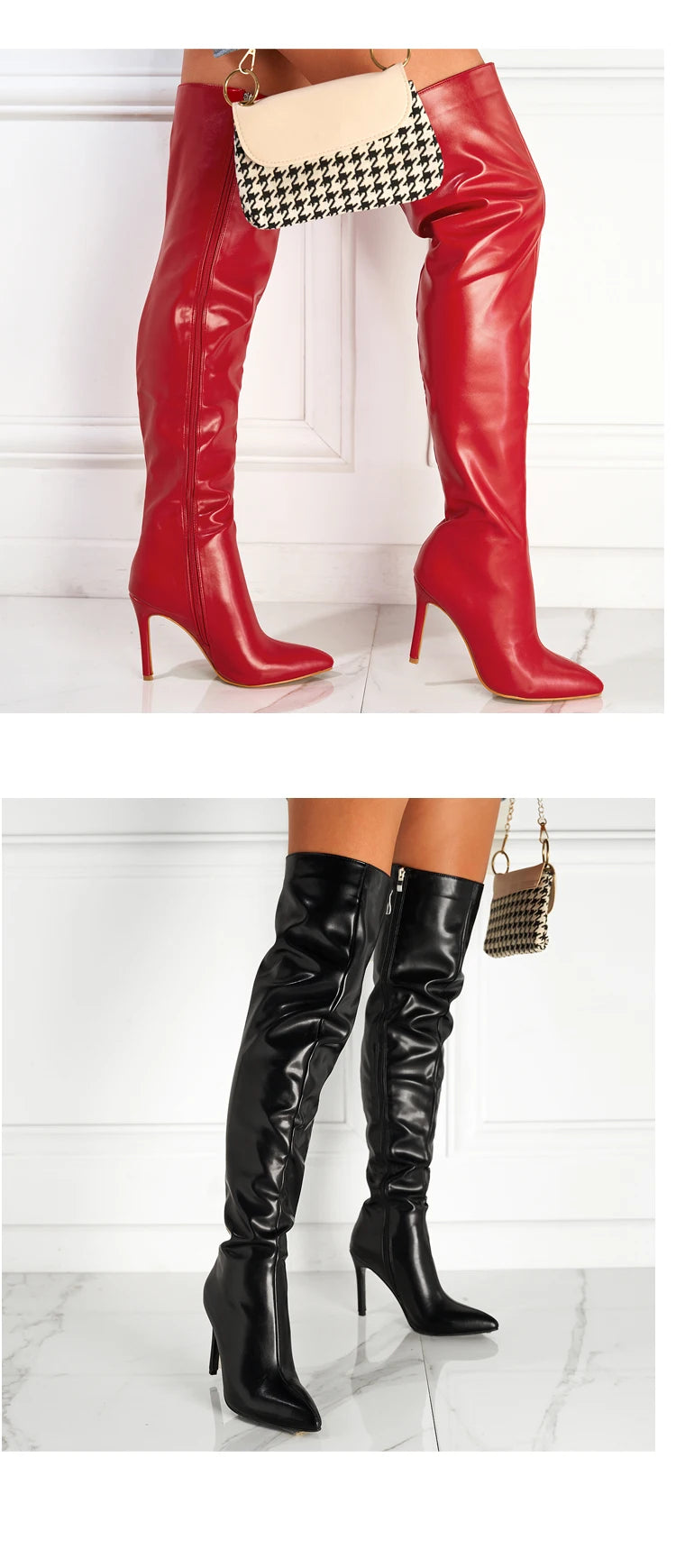 Damen-Stiefel 2025: Elegant-Vintage Over-Knee - Trendy Lady Collection