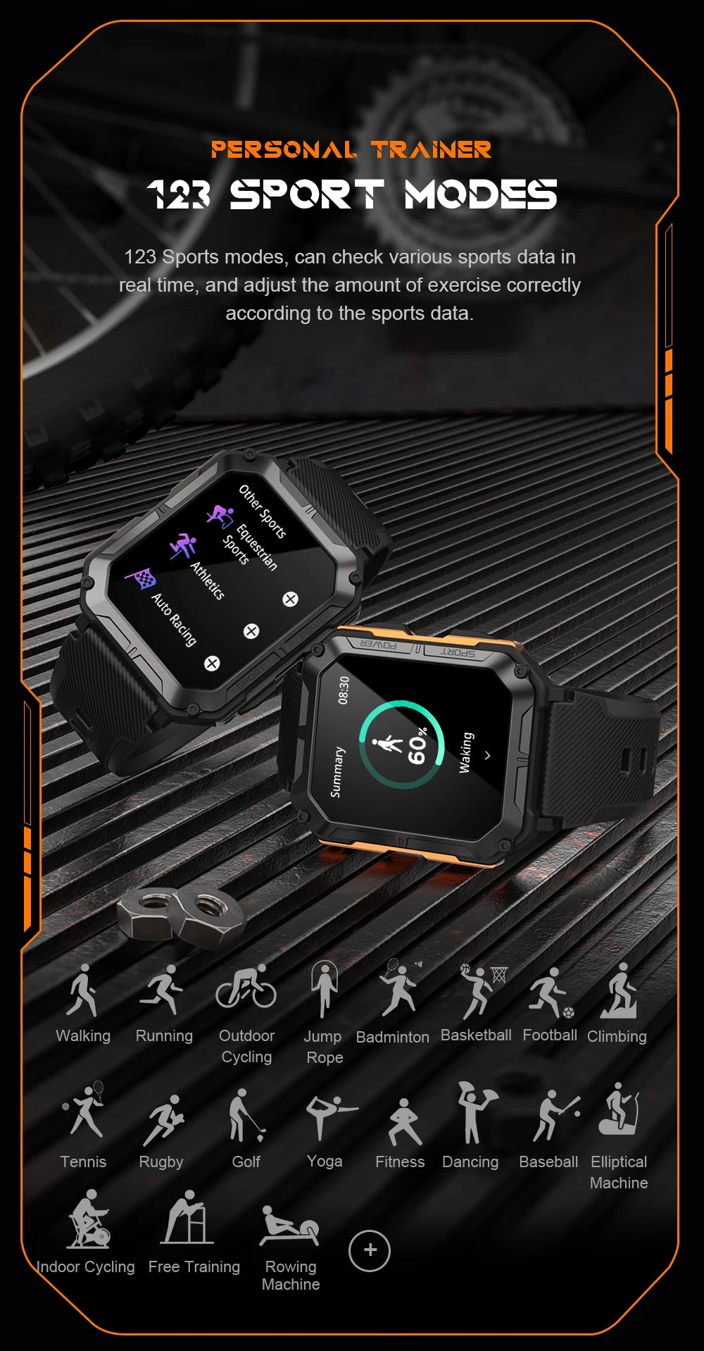 C20Pro Sports Smart Watch Männer Bluetooth Anruf Smartwatch IP68 Wasserdicht Multi Sports Mode Gesundheitsüberwachung Militär Smartwatch