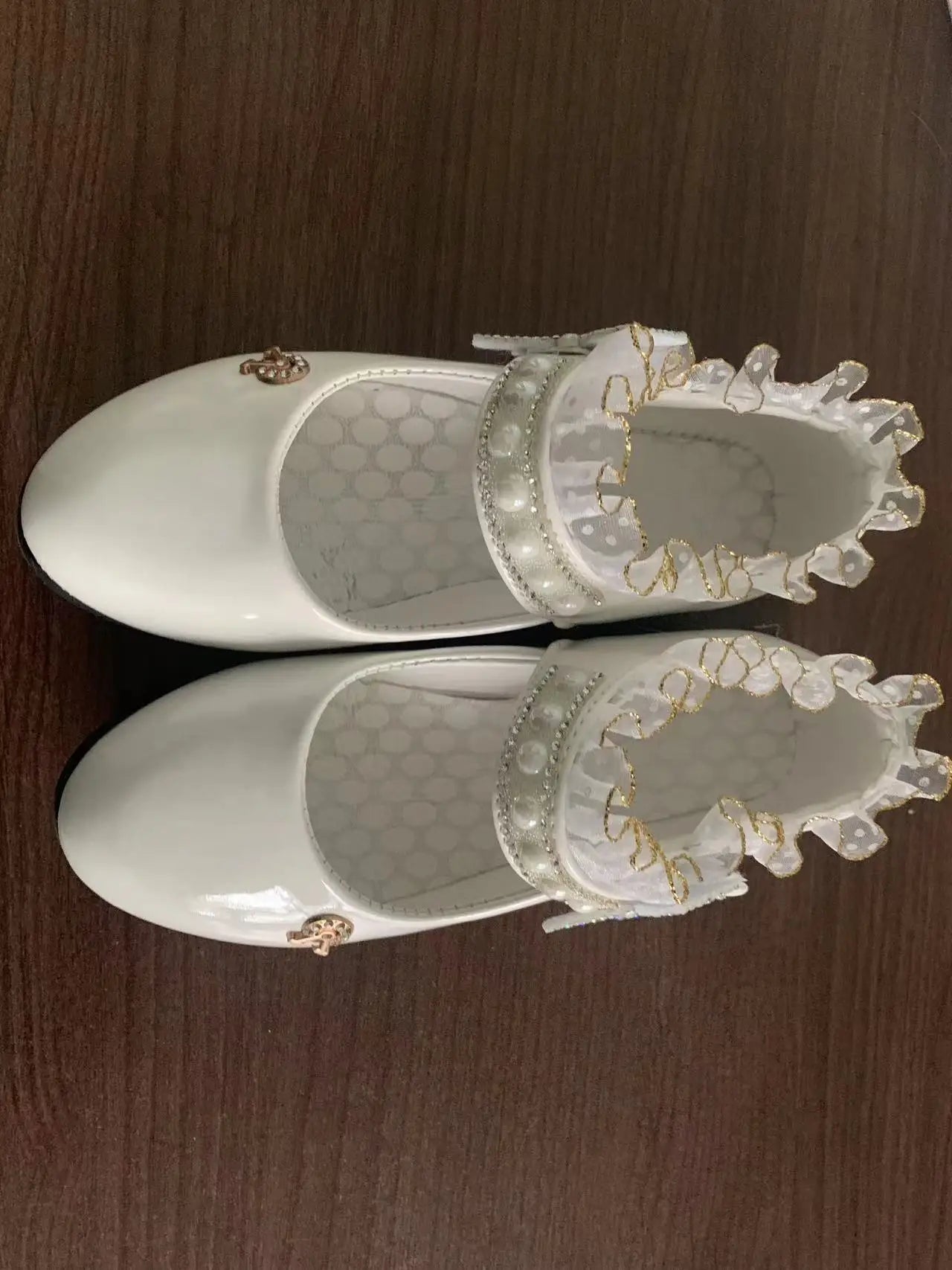 Mädchen Prinzessin Schuhe 2025 - Frühling Mode Lackleder Hochzeitsschuhe - Weiße Mary Janes Tanzschuhe Fee Dame