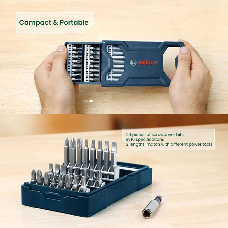 Bosch Screwdriver Bits Set 25Pcs Carbide High Hardness Impact Driver Bit 25Mm 50Mm Electric Screwdriver Bits Kit for Power Tools
