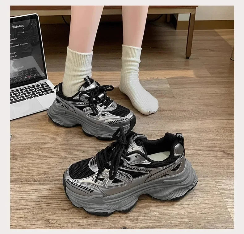 Fashion Platform Sneakers for Women Casual Non Slip Thick Sole Sports Shoes Woman Comfortable Casual Sports Shoes Zapatos Mujer