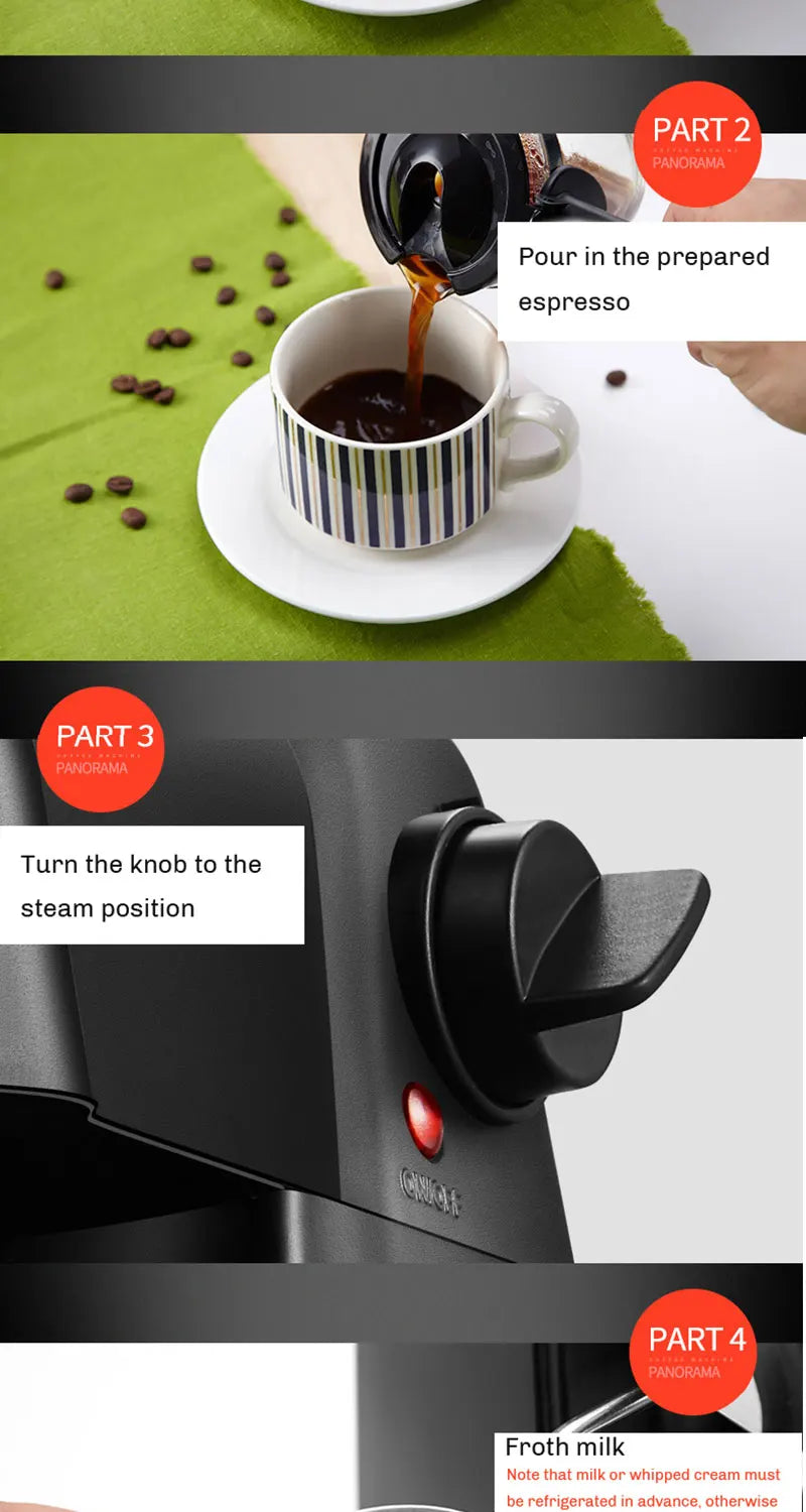 Elektrisch Italienisch Kaffeemaschine 5 Bar Professional Espresso Kaffee Maker Automatisch Semi Automatisch Espresso Cappuccino 220V EU Stecker